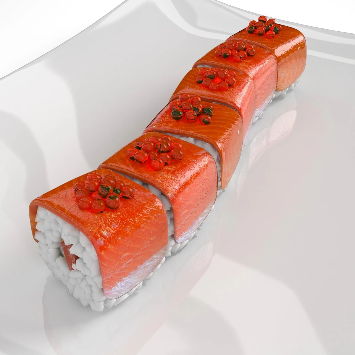 sushi red dragon 3D Model .c4d .max .obj .3ds .fbx .stl .blend