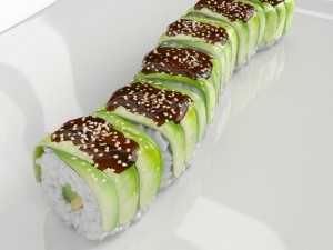 sushi green dragon 3D Model