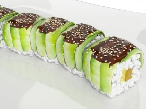 sushi green dragon 3D Model