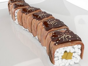 sushi golden dragon Model 3D