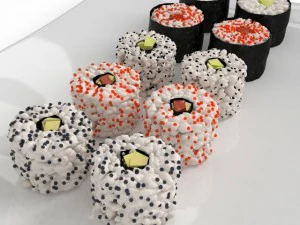 Sushi-Rollen 3D Modell