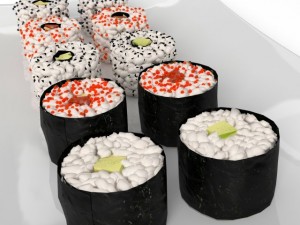 sushi rolls 3D मॉडल