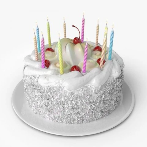 birthday cake 3D Model .c4d .max .obj .3ds .fbx .stl .blend 