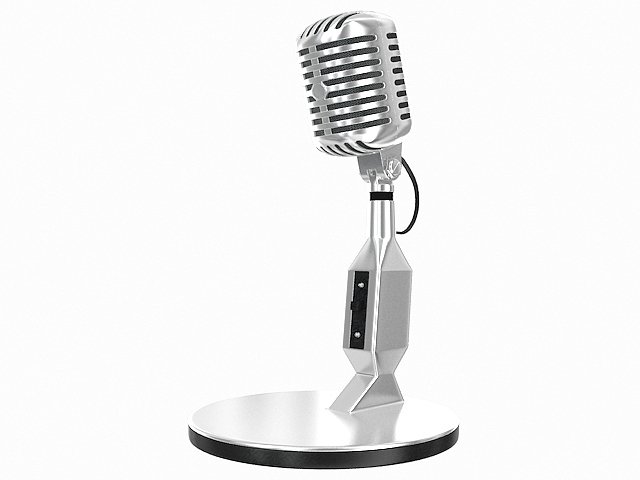 retro microphone Modèle 3D .c4d .max .obj .3ds .fbx .stl .blend 