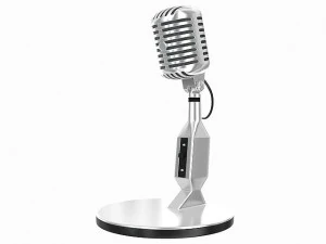 microphone r&eacute;tro Modèle 3D