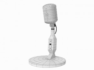 retro microphone Modèle 3D