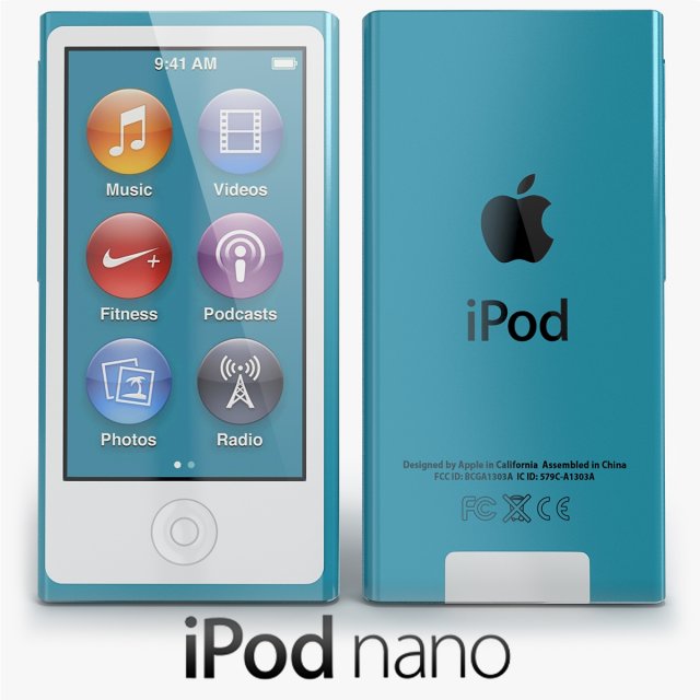 apple ipod nano 2012 3D मॉडल .c4d .max .obj .3ds .fbx .stl .blend 