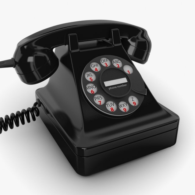 retro telephone 3D Model .c4d .max .obj .3ds .fbx .stl .blend 
