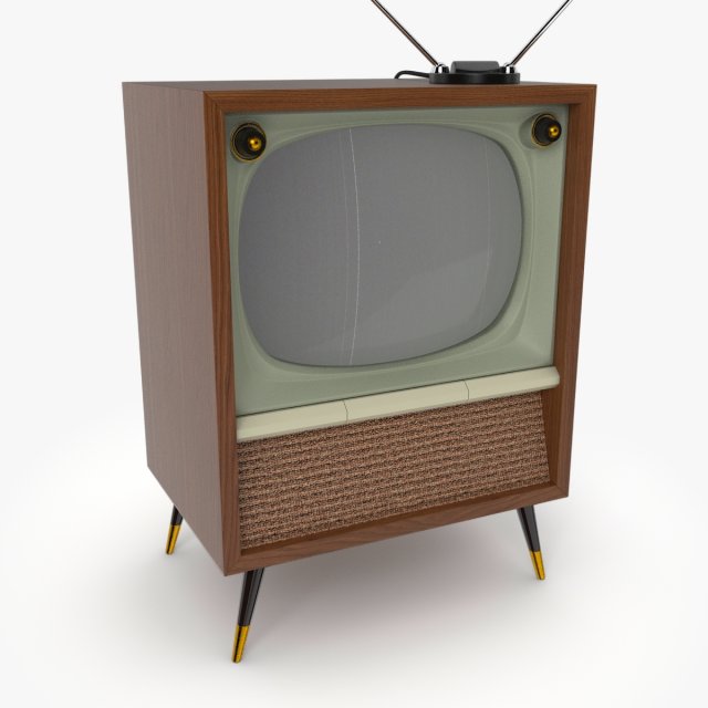 retro television 3D Model .c4d .max .obj .3ds .fbx .stl .blend 