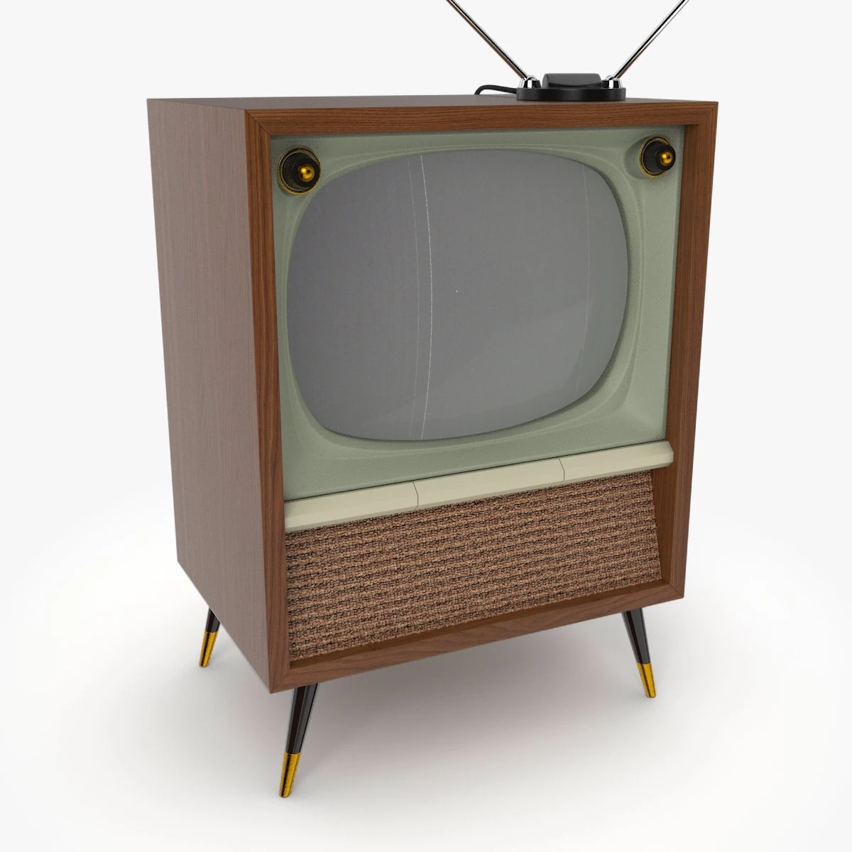 retro television 3D Model .c4d .max .obj .3ds .fbx .stl .blend