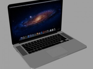 apple macbook pro retina lowpoly Modelo 3D