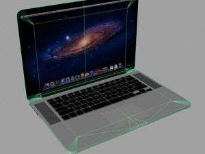 apple macbook pro retina lowpoly Modelo 3D