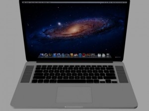 apple macbook pro retina lowpoly Modelo 3D