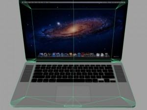 apple macbook pro retina lowpoly Modelo 3D