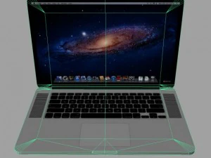 apple macbook pro retina lowpoly 3D Model