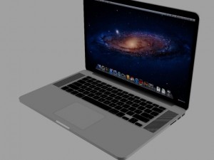 apple macbook pro retina lowpoly Modelo 3D