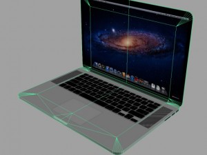 apple macbook pro retina lowpoly Modelo 3D