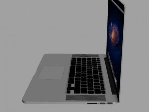 apple macbook pro retina lowpoly Modelo 3D