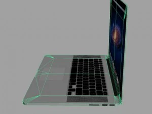 apple macbook pro retina lowpoly 3D Model