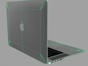 apple macbook pro retina lowpoly 3D Model