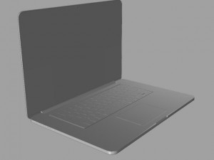 apple macbook pro retina lowpoly Modelo 3D