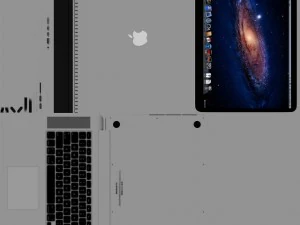 apple macbook pro retina lowpoly 3D Model