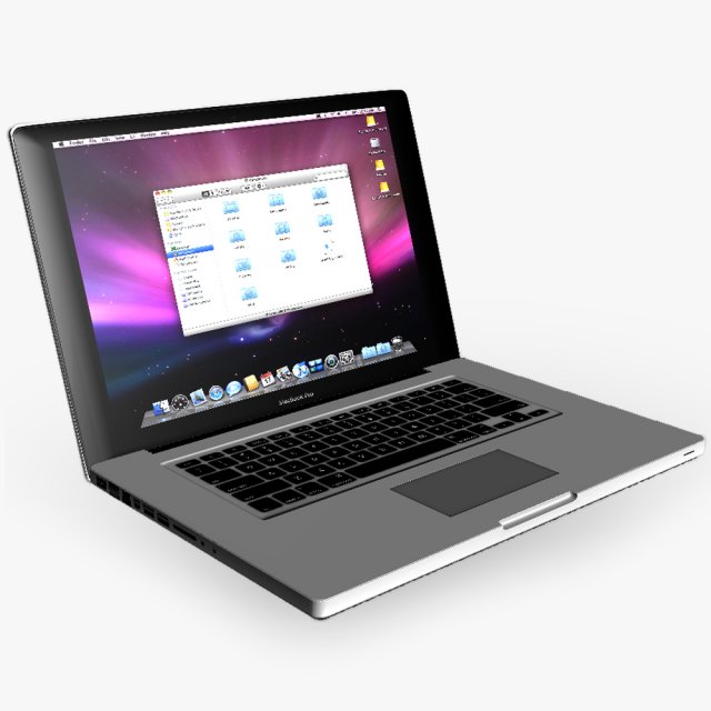 apple macbook pro lowpoly Modèle 3D .c4d .max .obj .3ds .fbx .stl .blend 