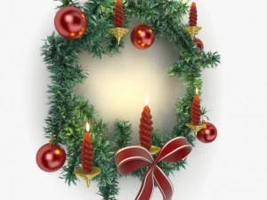 christmas wreath 2 3D Model