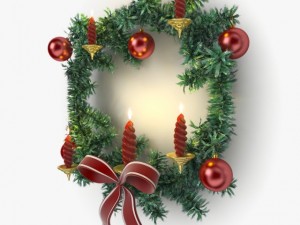 christmas wreath 2 Model 3D