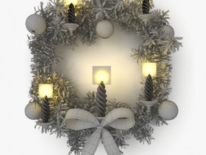 christmas wreath 2 Model 3D