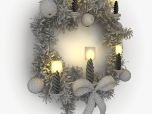 christmas wreath 2 Model 3D