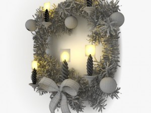 christmas wreath 2 Model 3D