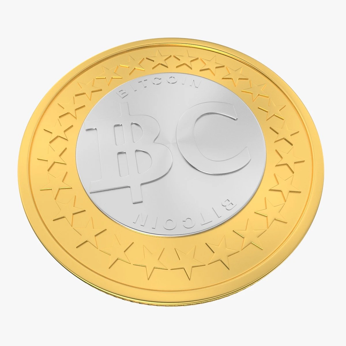bitcoin 2 3D Model .c4d .max .obj .3ds .fbx .stl .blend 