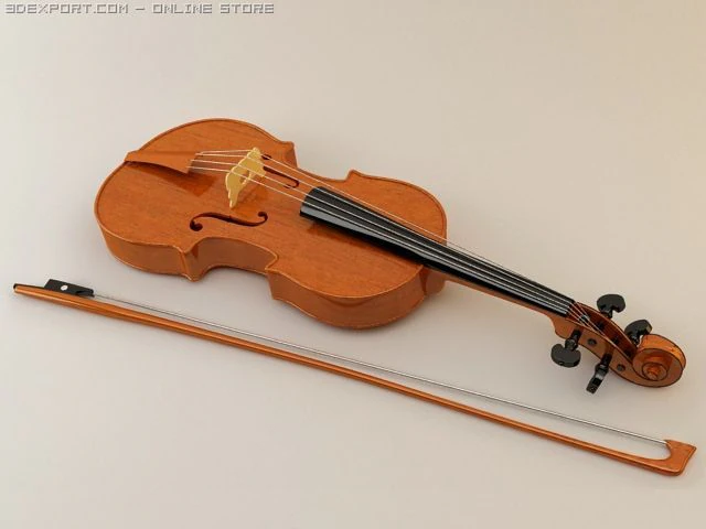violin 3D Model .c4d .max .obj .3ds .fbx .stl .blend 