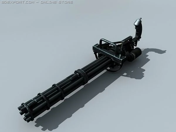 m134 gatling minigun 3D Model .c4d .max .obj .3ds .fbx .stl .blend