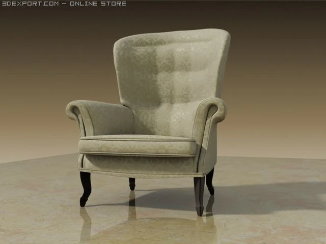 armchair 3D Model .c4d .max .obj .3ds .fbx .stl .blend 