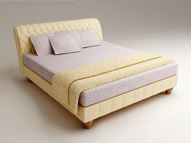 bed 3D Model .c4d .max .obj .3ds .fbx .stl .blend 