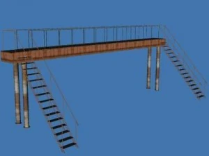 pont m&eacute;tallique Modèle 3D