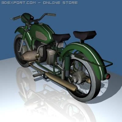 motorcyclemilitary version 3D Model .c4d .max .obj .3ds .fbx .stl .blend 