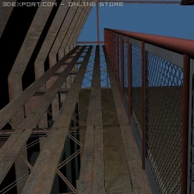 military hangar 3D Model .c4d .max .obj .3ds .fbx .stl .blend 