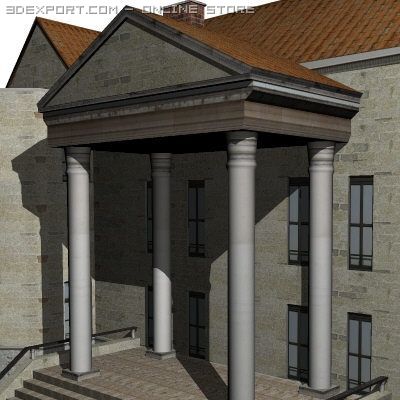 villa house 3D 模型 .c4d .max .obj .3ds .fbx .stl .blend 