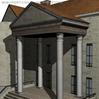 villa house 3D Model .c4d .max .obj .3ds .fbx .stl .blend 