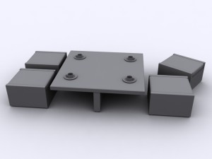 coffee table clay 3D Model
