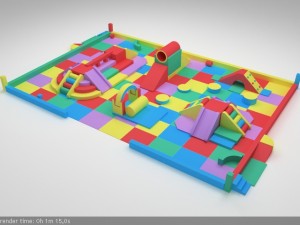 kids soft playground set 3D Model