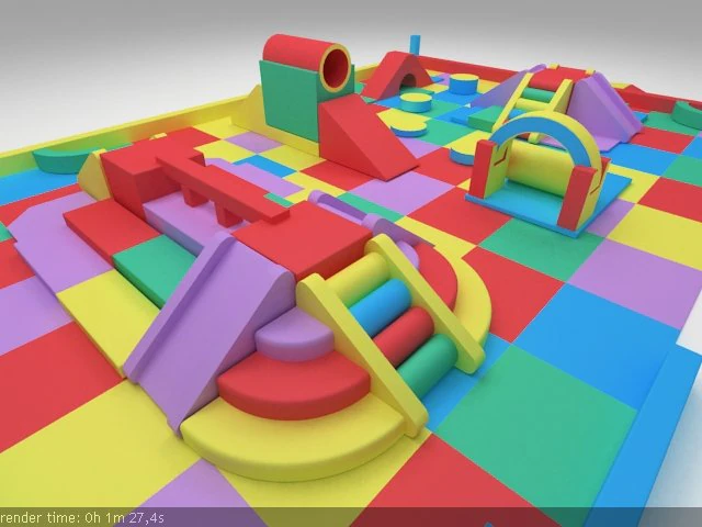 kids soft playground set 3D Model .c4d .max .obj .3ds .fbx .stl .blend 