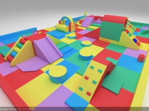 kids soft playground set 3D Model