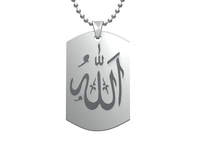chaligraphics silver pendant 3D-Druckmodell .c4d .max .obj .3ds .fbx .stl .blend 