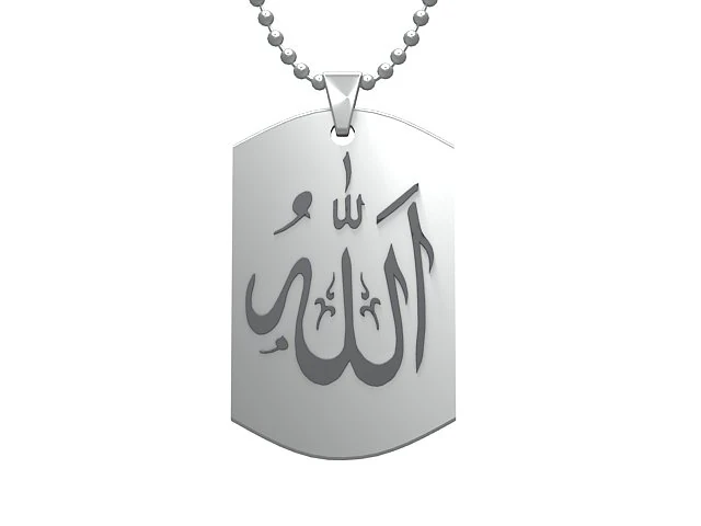 chaligraphics silver pendant 3D Print Model .c4d .max .obj .3ds .fbx .stl .blend 