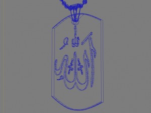 chaligraphics silver pendant 3D-Druckmodell