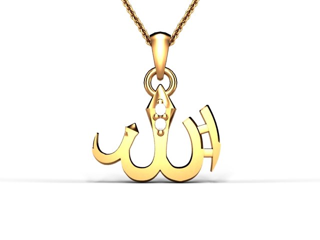 chaligraphics gold pendant 3D-Druckmodell .c4d .max .obj .3ds .fbx .stl .blend 